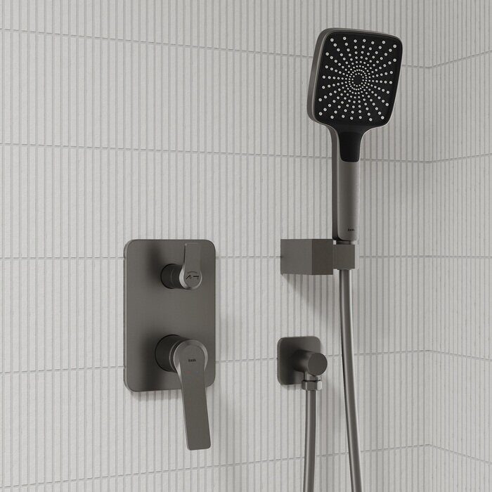 Parker Iddis графит встраиваемая душевая система с тропическим душем PARGM02i67