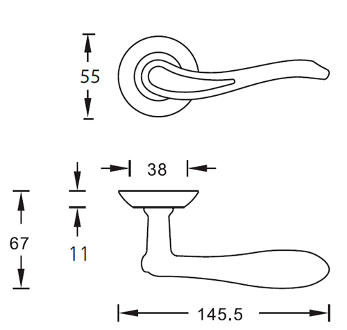 Archie Lindero S010 102 ручка дверная фалевая на круглой накладке