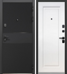 Luxor 2МДФ Карбон дверь входная  Черный карбон, вставка черный лакобель, Эмалит белый