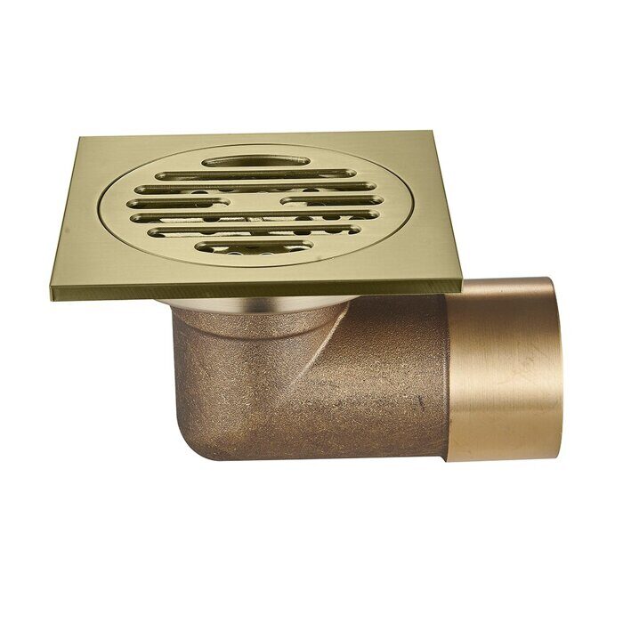 R605.10.03 Трап Raglo для душа 10х10см, сатин золотой