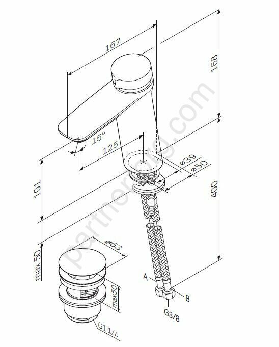 F50A82500 Inspire V2.0, TouchReel см-ль с д/к, излив 125 мм, хром