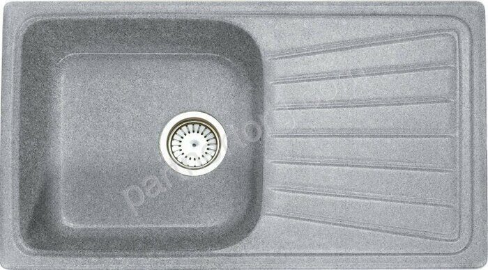 Fosto КМ 81-46, 775x430 каменная кухонная мойка, цвет искристый серый