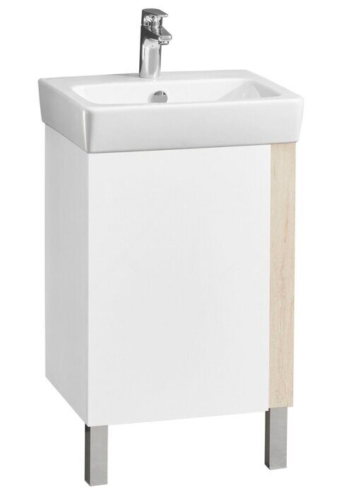 Кантри 50 см тумба белая/дуб верона для ванной комнаты с раковиной Нео 50 Aquaton