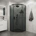 Niagara Eco NG-1010-14DT душевое ограждение 100х100см трапеция, распашное, черный профиль, стекло тонированное