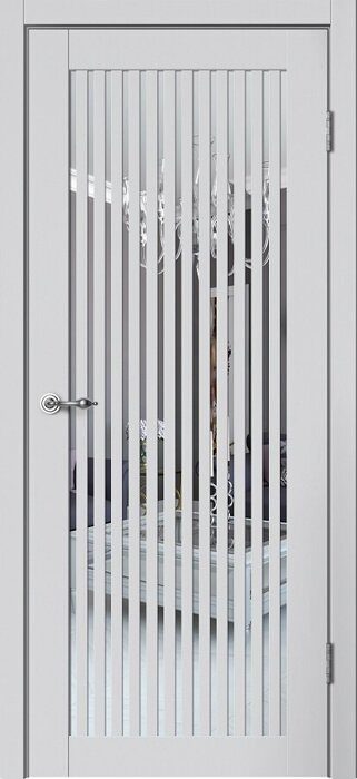 C07 ПО Classic FlyDoors дверь межкомнатная эмалит серебристый зеркало