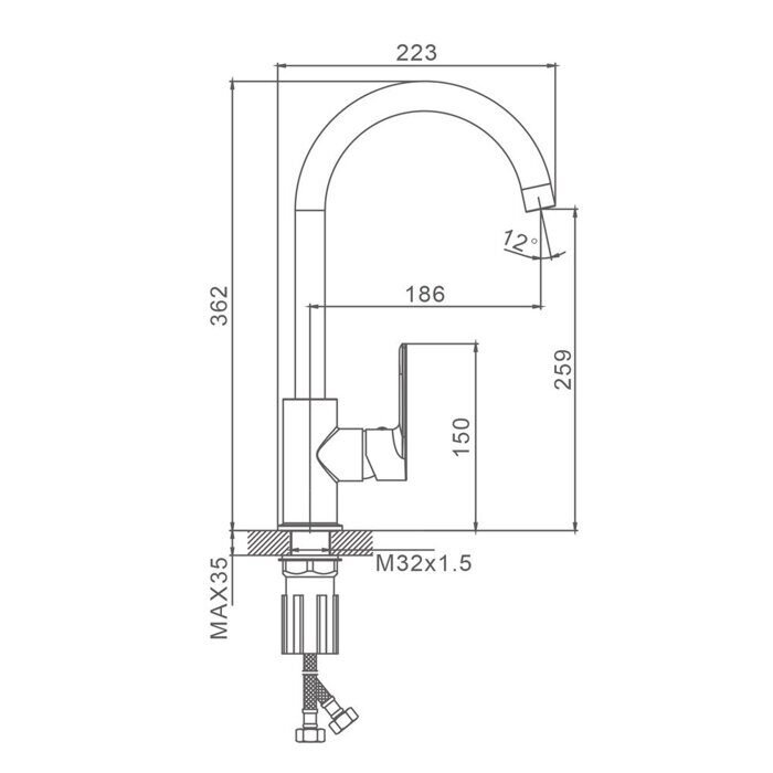 S05.40.06 Splenka Смеситель для кухни, черный