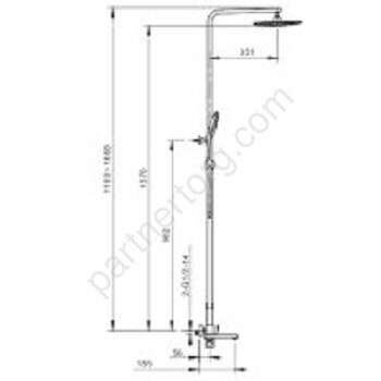 Futura Gappo G2417-9 душевая стойка со смесителем Оружейная сталь