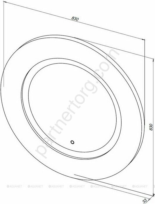 Милан 80 зеркало белый глянец для ванной комнаты с LED-подсветкой Aquanet