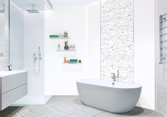 Gemstone White New Trend настенная плитка белая матовая 24,9х50см