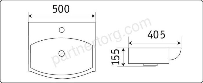CeramaLux 78014CMB раковина подвесная прямоугольная черная