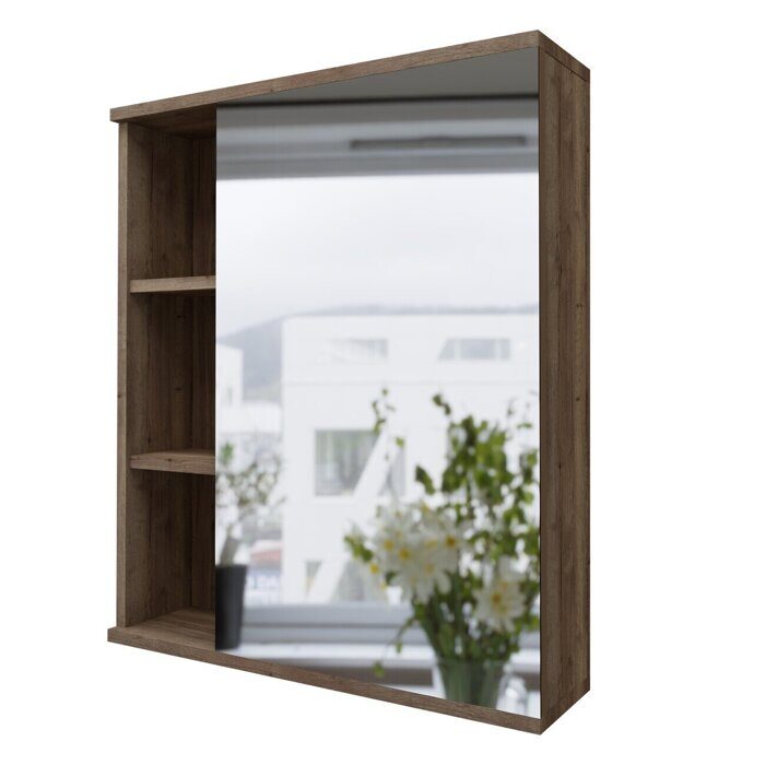 Форта-70 см Темный дуб шкаф-зеркало в ванную комнату Grossman