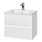 Римини 80 см тумба подвесная белая для ванной комнаты с раковиной Victoria-N 80 Aquaton