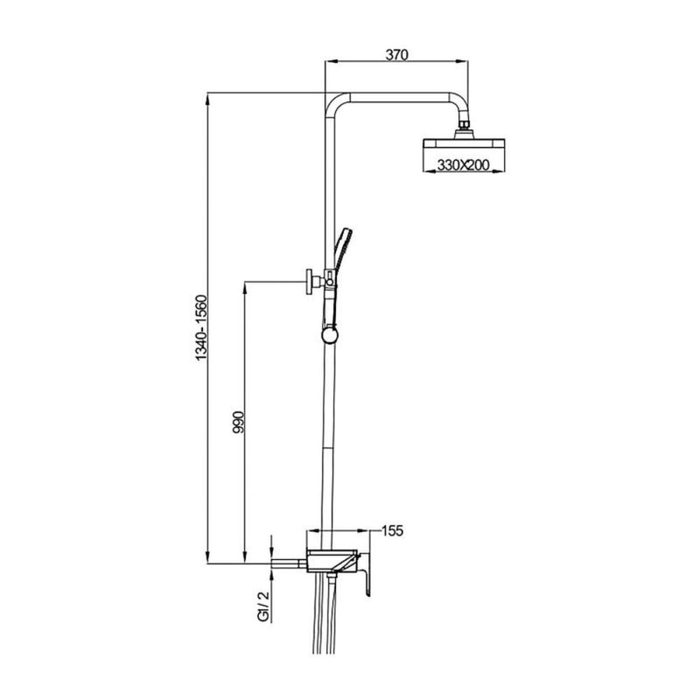 Gappo G2496-19 душевая система, графит