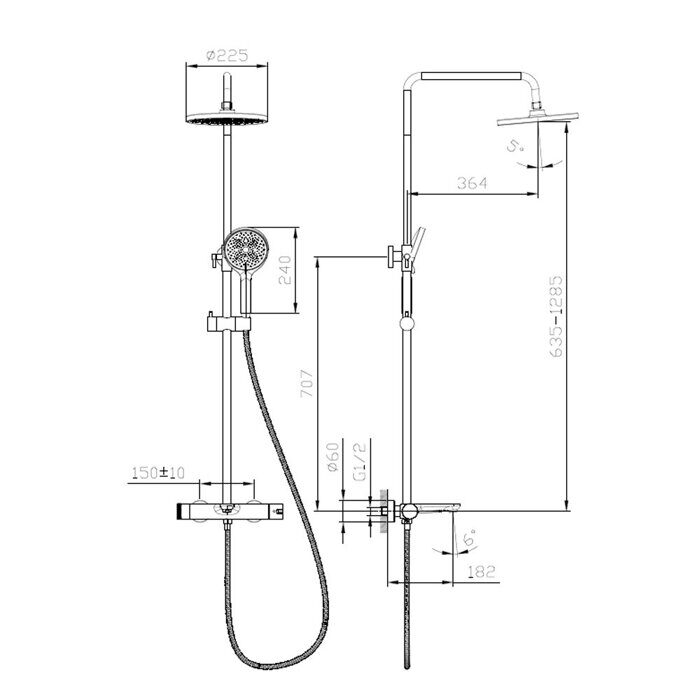 Raglo R32.24.09 Душевая система, графит