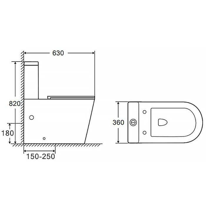 Azario Conto AZ-T005BR унитаз напольный безободковый Торнадо с сидением микролифт