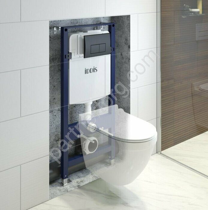 Комплект Iddis инсталляция рамная для подвесного унитаза с черной клавишей смыва OPH00MBi32K