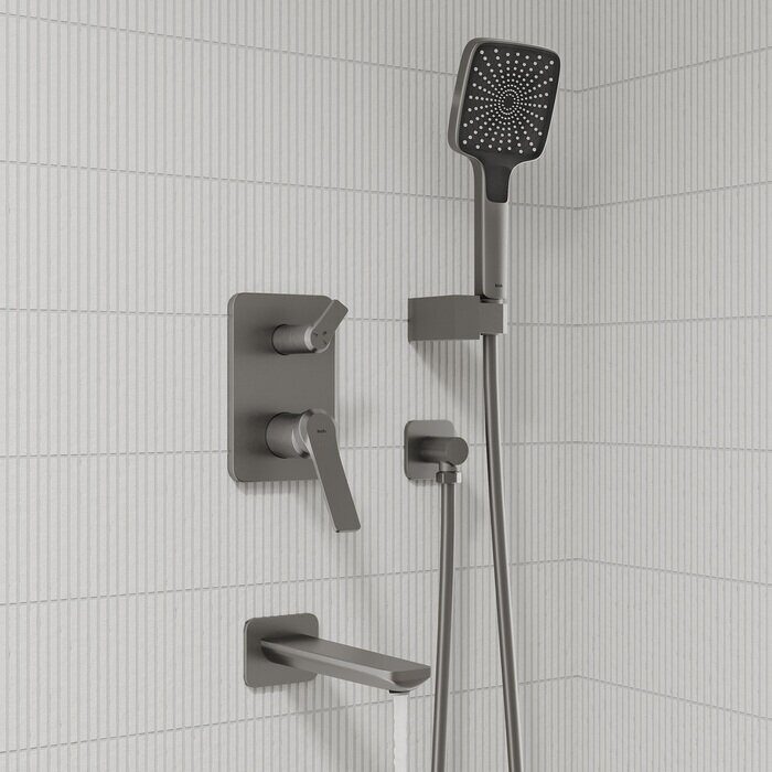 Parker Iddis графит встраиваемая душевая система с тропическим душем PARGM03i68