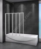 Cezares RELAX-V-5-120/140-P-Bi-R Шторка для ванны складная, 120х140 см, стекло рифленое, профиль серый