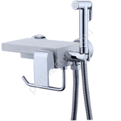 Gyron Gappo G7296 смеситель с гигиеническим душем и бумагодержателем белый хром