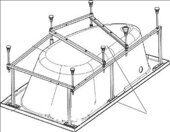 Монтажный комплект, Рама, для ванны акриловой Roca Welna 160х100 с автосливом