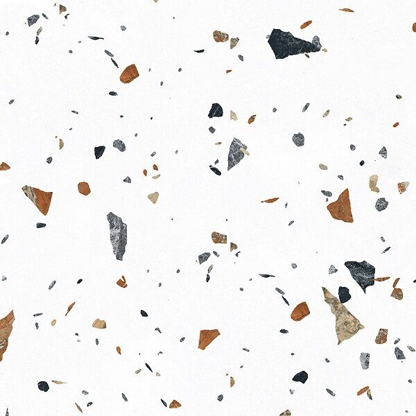 Terazzo Bianco цветной матовый карвинг керамогранит 60х60см Laparet