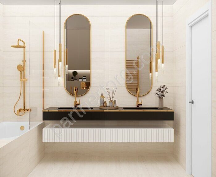 Quasar кремовый сатинированный карвинг керамогранит 60х120см Laparet