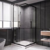 Veconi PTC20-B-80-01-C4, 1_2 Душевого угла, 80x200 см, профиль черный