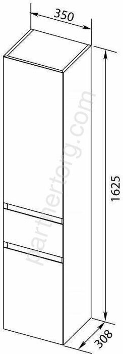 Нью-Йорк 35 орех шкаф-пенал для ванной комнаты Aquanet