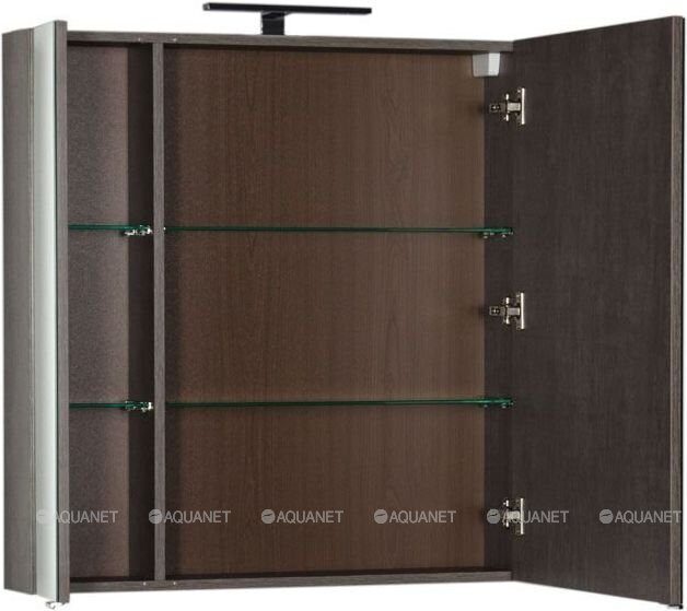 Эвора 80 дуб антик зеркальный шкаф для ванной комнаты Aquanet