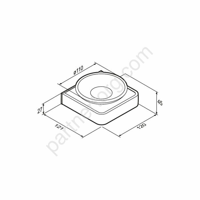 DA7734200 Jupiter Стеклянная мыльница с настенным держателем