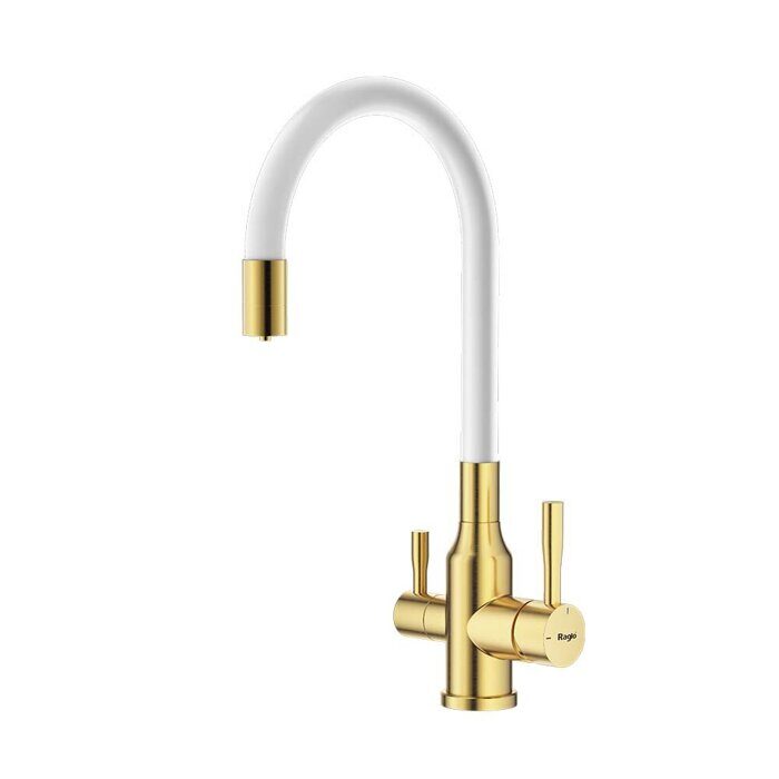 Raglo R81.64.03 смеситель для кухни с подключением к фильтру питьевой воды, сатин золотой