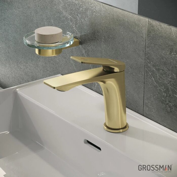 Grossman Galaxy 510.K35.01.320 смеситель для раковины золото сатиновый