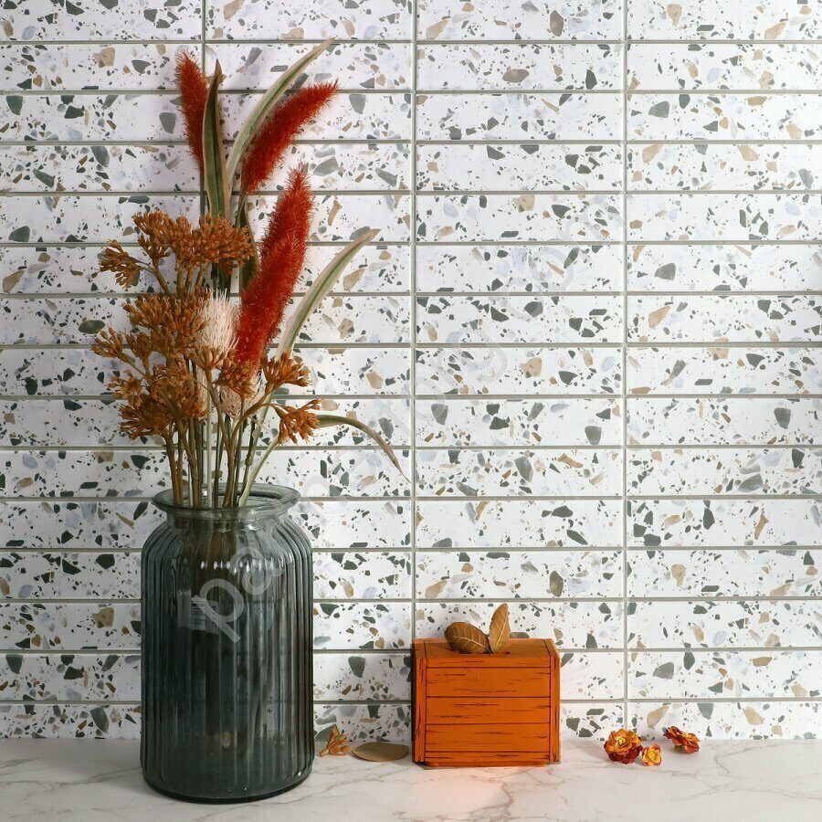 Terrazzo color мозаика из керамогранита на сетке Bonaparte