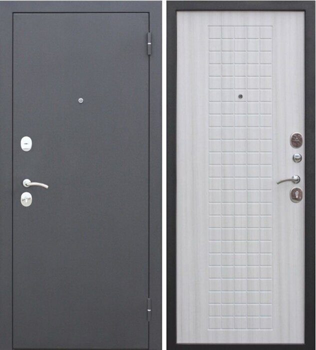 Гарда Муар 8мм дверь входная Черный муар, Белый ясень