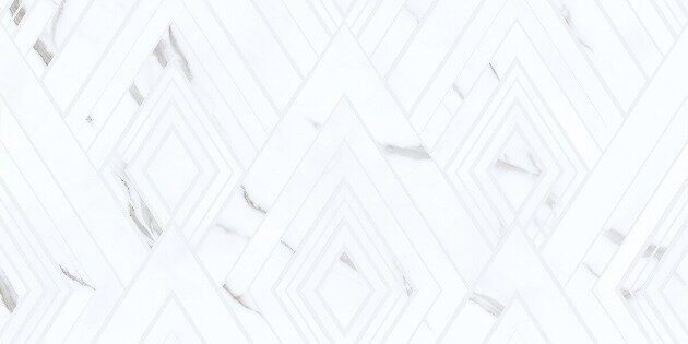 Carrara Geometria настенная плитка белая матовая sugar-эффект декофон 31х63см Azori
