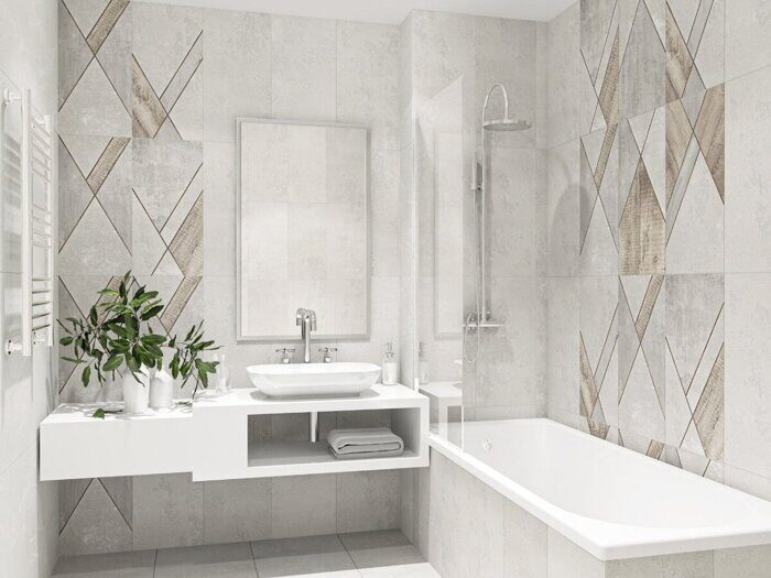 Global Geometry настенная плитка серо-коричневая матовая sugar-эффект декофон 31х63см Azori