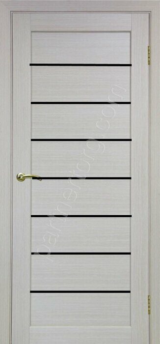 Парма 408.12 межкомнатная дверь дуб беленый FL лакобель черное