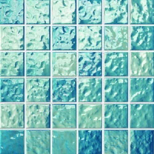 Зелено-голубая керамическая рельефная мозаика Porcelain series PW4848-22