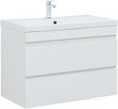 Нота new 90 тумба белый глянец для ванной комнаты с раковиной-столешницей Нота 90 Aquanet