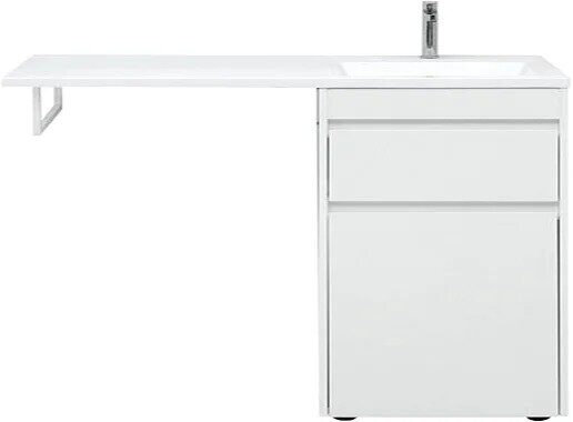 Токио 68 тумба напольная белая для ванной комнаты 1 ящик с бельевой корзиной Aquanet