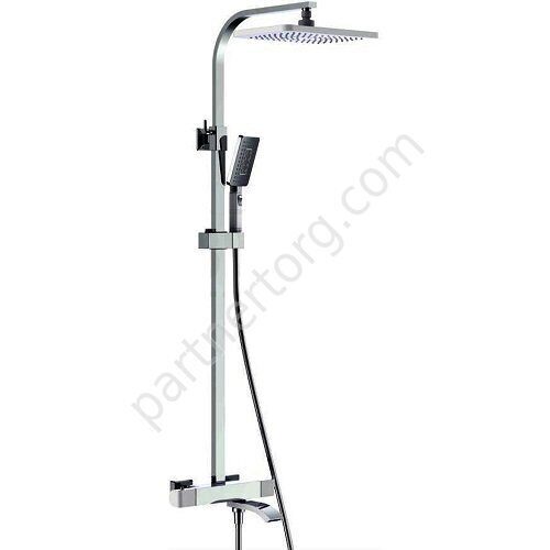 Gappo G2407-50 система с верхним душем и смесителем с термостатом белый хром