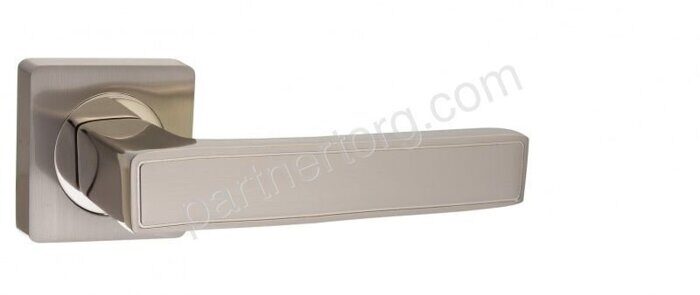 Ручка дверная AL 534-02 SN/N, матовый никель/никель блестящий INAL 534-02 SN/NP