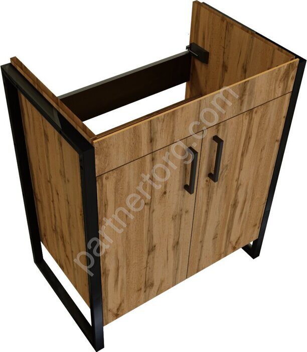 Grunge Loft 70Н 2д Дуб Вотан тумба напольная в ванную комнату под раковину 70см