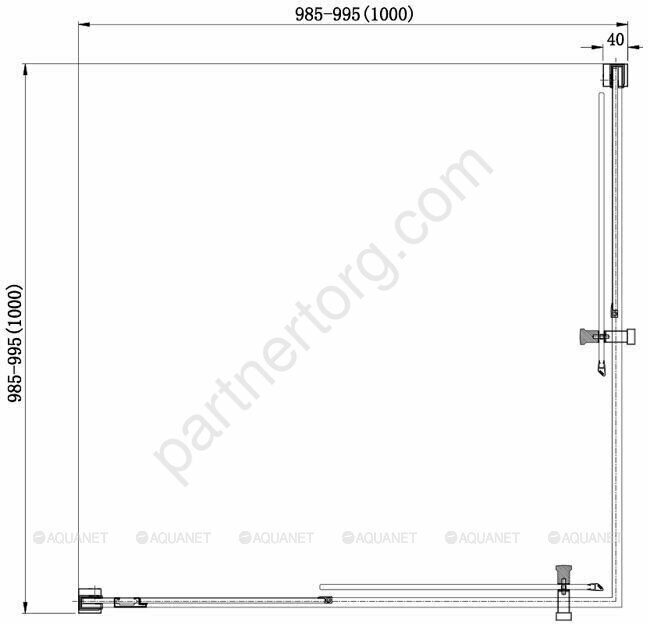 Aquanet Delta Cube NPE1142, душевой уголок квадратный, 100х100х200 см, прозрачное стекло, профиль хром