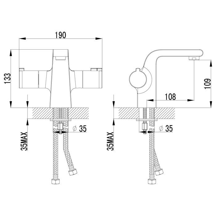 Yeti LM7836C, смеситель для раковины монолитный, термостатический, хром Lemark