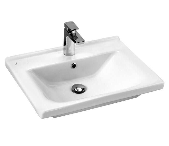 Капри 60 см тумба подвесная белая для ванной комнаты с раковиной Миранда 60 Aquaton