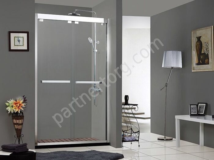 Stream Bravat стеклянная душевая дверь в нишу 1200x2000, две раздвижные двери Easy clean