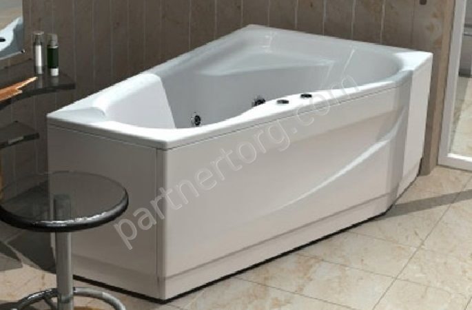 Медея ванна акриловая ассиметричная Aquatek 170х95см с каркасом и сливом-переливом