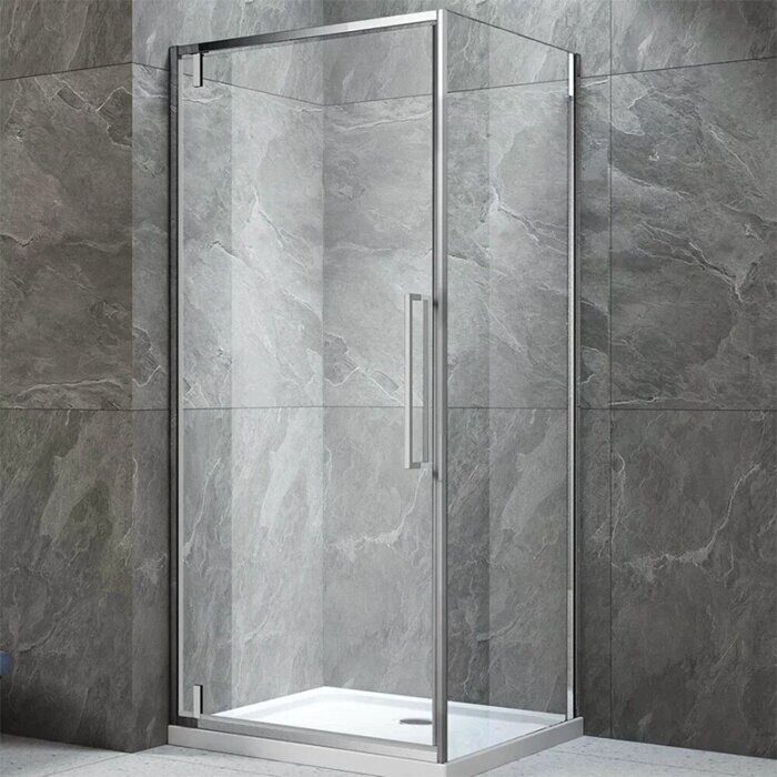 Veconi KP12-90-01-C7 боковая панель 90х195 см, профиль хром, стекло прозрачное