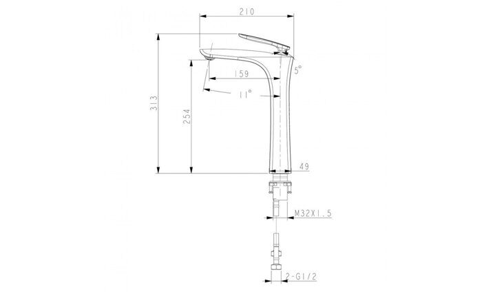 Bellario LM6809C, смеситель для раковины монолитный, высокий, хром Lemark